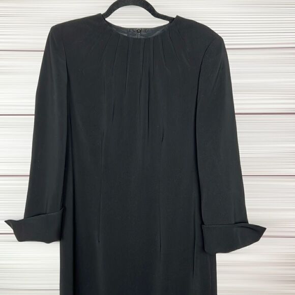 NWT Vintage Anne Klein Dress Black Shift Long Sleeve - Picture 2 of 15